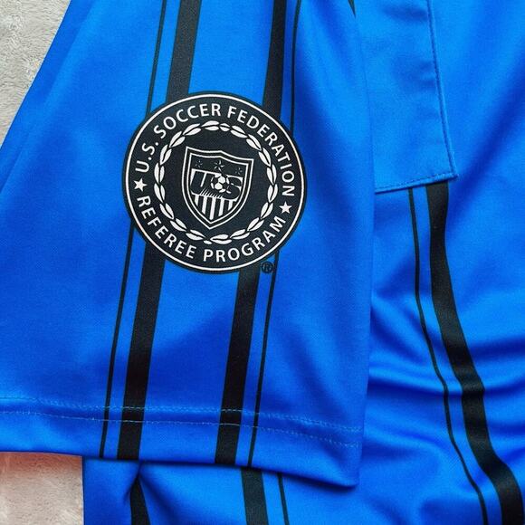 Olympus Official Sports Soccer Referee Jerseys (2) Size XL Blue Yellow Stripe - Picture 5 of 14